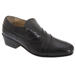 Montecatini Mens Pleated Vamp Softie Leather Shoes / Black